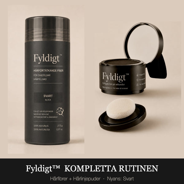 Fyldigt Kompletta Rutinen - hårfibrer och hårlinjepuder i svart